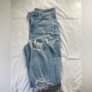 Light Blue ripped mom jeans